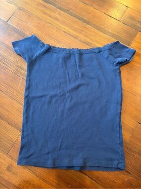 Brandy Melville navy off the shoulder top